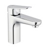 Baterie Lavoar Avital Claro Eco Crom Monocomanda, Alama, Cartus Ceramic, Ventil Push-Open, Furtunuri Flexibile