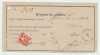 ROMANIA 1871 Recipisa de Primire francata cu un timbru 5 bani Carol I cu barbă