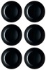 Set farfurii 6 piese pentru Fructe, Opal, Negre, diametru 18 cm