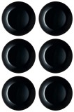 Set farfurii 6 piese, din opal Negre, diametru 25 cm