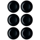Set farfurii 6 piese pentru Fructe, Opal, Negre, diametru 18 cm