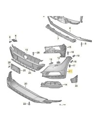 Parte laterala, Flasc bara VW ARTEON, 06.2017-, fata, partea stanga, cu gauri pentru Senzori de parcare (PDC); grunduit