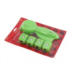 Perforator DACO Hobby, Patru Forme Interschimbabile, Perforare 1.8 cm, Verde, Perforatoare Lucru Manual, Perforatoare Activitati Creative, Perforatoar foto