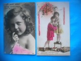 HOPCT 1832 COPII-ROMANTICA-FRANTA-LOT 2 CARTI POSTALE VECHI-CIRCULATE