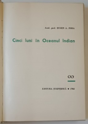 CINCI LUNI IN OCEANUL INDIAN de E.A. PORA , 1966 foto