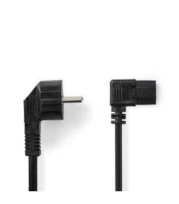 Cablu de alimentare Schuko tata cotit - IEC- 320-C13 cotit 10m 3x1mm2 cupru negru Nedis CEGL10020BK100 foto