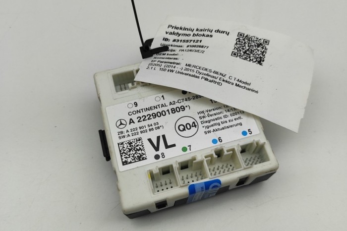 Modul de control ușă st&acirc;nga față MERCEDES-BENZ C T-Model S205 2015 OEM: A2229001809,A2229015403,A2229028608 | 31557121