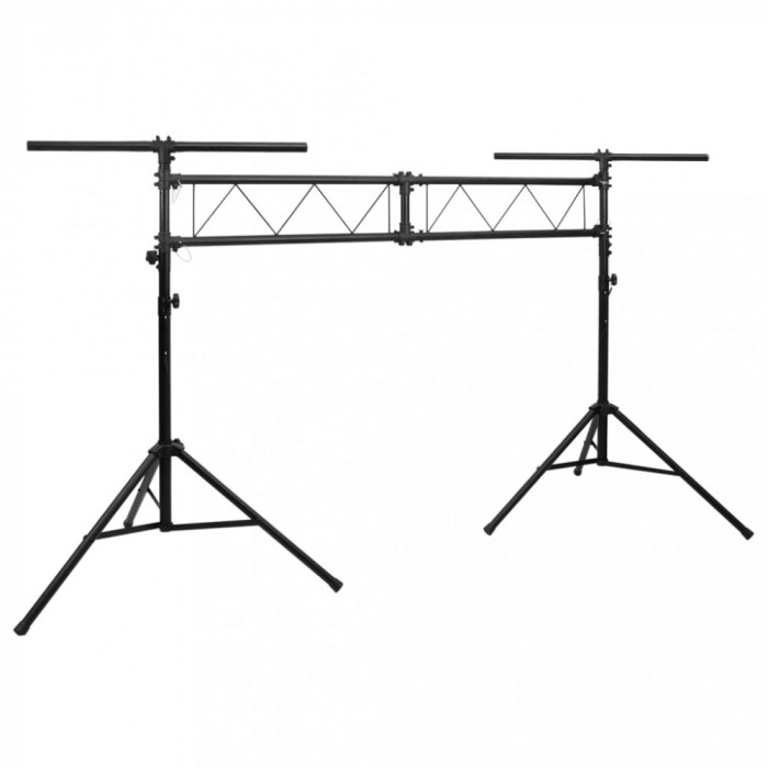 vidaXL Suport de reflector, negru, 338x115x(180-300) cm, oțel 70179