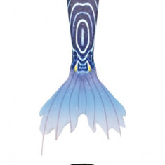 Set 2 piese Costum de baie Sirena THK, include si Inotatoarea pentru fixarea cozii, Albastru aquamarin/Bleumarin, 110 cm