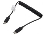 Cablu Power Delivery Spiralat USB 2.0 Negru