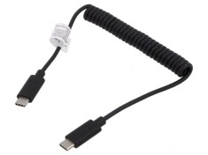 Cablu Power Delivery Spiralat USB 2.0 Negru foto