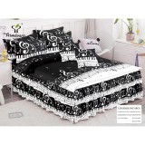 Cumpara ieftin Lenjerie de Lux cu Volanase pentru pat dublu din Bumbac FINET Satinat Gros -CPL102