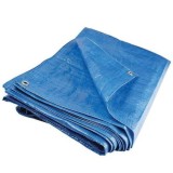 Prelata Impermeabila Albastra 2.7 x 3.6m, 80g/mp, Protectie UV, 8 Inele Aluminiu, Material Constructii, Gradina