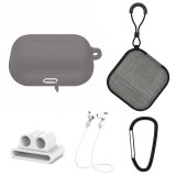 Cumpara ieftin Set extins 5 in 1 pentru protectia castilor Apple Airpods Pro generatia 2, culoarea gri