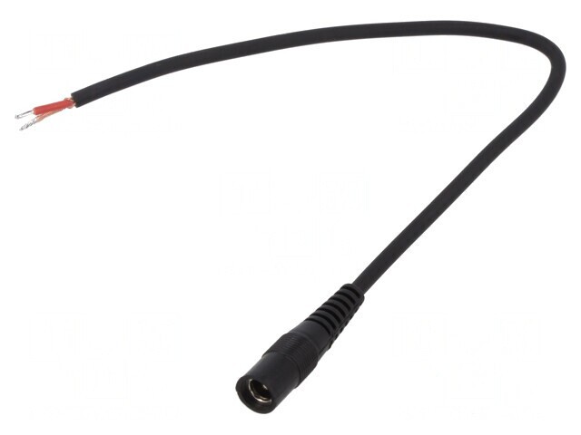 Cablu 1x1mm2 DC 5,5/2,1 Soclu Negru 0,25m