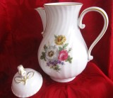 CEAINIC CAFETIERA PORTELAN KAISER BAVARIA DECOR CU TRANDAFIRI ANUL 1953