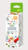 Cumpara ieftin Kit rola de desenat Uneste punctele - 2 m, include 4 creioane colorate cerate, Vehicule - Haku Yoka