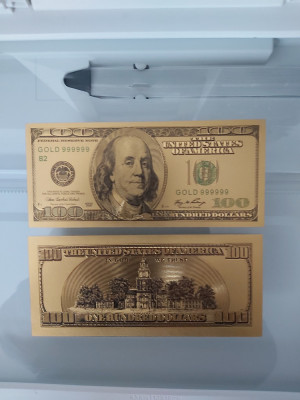 SUA - 100 US Dollar Gold Fantasy Banknote foto
