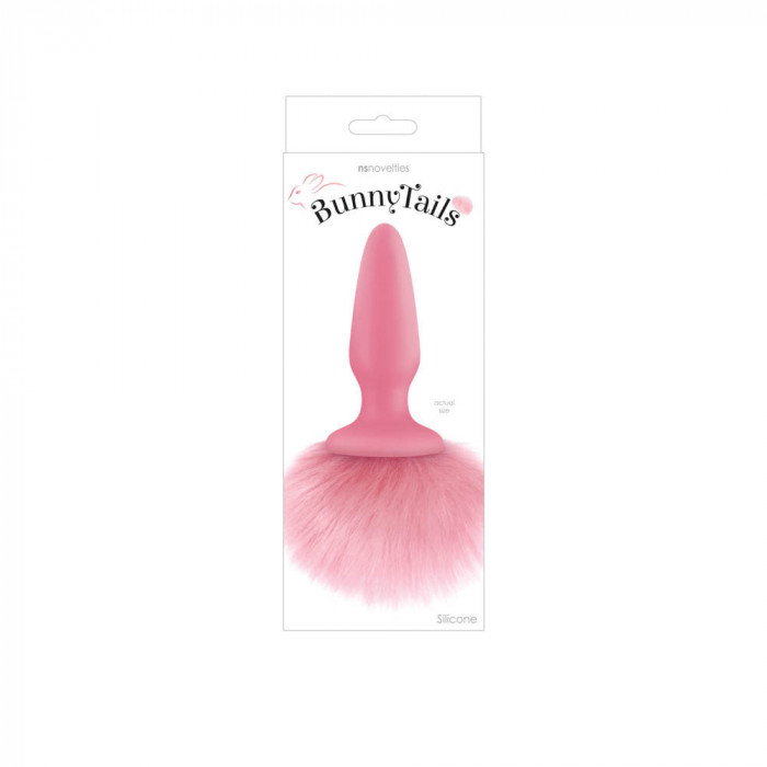 Bunny Tails Pink - Butt Plug Roz Tip Coadă Iepuraș, Silicon, 10,3 cm