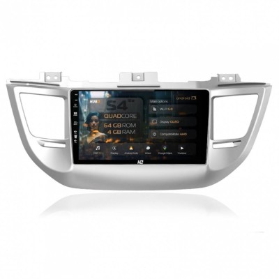 Navigatie Hyundai Tucson 3 (2015-2019) 4GB RAM Android 13 Quadcore DSP GPS Wi-FI Carplay Android Auto USB Bluetooth Waze Touchscreen 9 inch foto