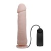 Vibrator Realistic 26cm cu Telecomanda, Ventuza si Vibratii Multiple - Jucarie Erotica TPR, Diametru 5.5cm, Culoare Naturala