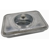 Cumpara ieftin Tava pentru cuptor Vanora, 39 x 29 x 7 cm, inox, capac sticla, Argintiu