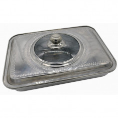 Tava pentru cuptor Vanora, 39 x 29 x 7 cm, inox, capac sticla, Argintiu foto