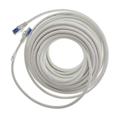Cablu ecranat S FTP, Lanberg 42736, cat.6A, mufat 2xRJ45, lungime 20 m, AWG 26, 500 MHz, LSZH, de legatura retea, ethernet, alb foto