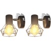 Aplice perete cadru sarma, stil industrial, negru, bec cu filament LED