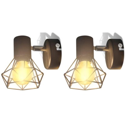 Aplice perete cadru sarma, stil industrial, negru, bec cu filament LED foto