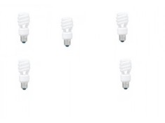 SET 5 becuri fluorescent Panasonic, soclu E27, putere 14W, forma spirala, lumina alb calda, alimentare 220 - 240 V, &quot;EFD14E27HD3E-5&quot; (timbru verde 2.2