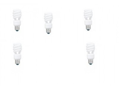 SET 5 becuri fluorescent Panasonic, soclu E27, putere 14W, forma spirala, lumina alb calda, alimentare 220 - 240 V, &amp;quot;EFD14E27HD3E-5&amp;quot; (timbru verde 2.2 foto