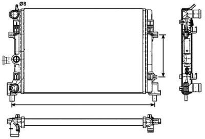 Radiator racire motor Audi A1 (8x1, 8xk, 8xf); Seat Ibiza 4 (6l1), Ibiza 5 (6j5, 6p1), Toledo 4 (Kg3); Skoda Fabia 2 5J, Rapid (Nh3), Roomster (5j); foto