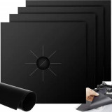 Set de 4 Protecții pentru Arzătoare, Negru, Diametru Reglabil 4.5 - 11.5 cm, 27x27 cm, Ruhhy