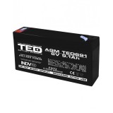 Acumulator AGM VRLA 6V 9,1A dimensiuni 151mm x 34mm x h 95mm F2 TED Battery Expert Holland TED002990 (10) SafetyGuard Surveillance
