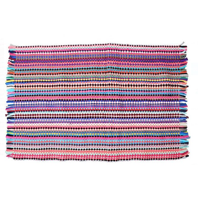 Covoras rustic, multicolor, cu franjuri, Syamag, 80x50 cm 80 x 50