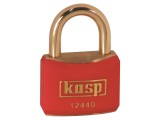 Lacăt cu Toartă din Alamă, 40mm, Protecție Joasă, Roșu - KASP