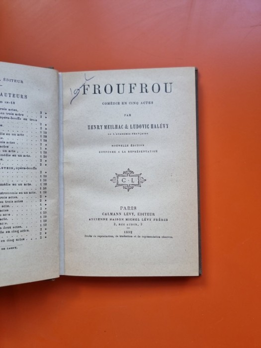 Froufrou - Henry Meilhac &amp; Ludovic Hal&eacute;vy