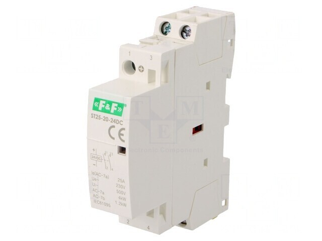 Contactor 2P 25A 24VDC NO IP20