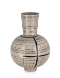 Cumpara ieftin Vaza flori sticla bej metal negru Siva &Oslash;30x43h