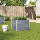 Jardiniera Gradina vidaXL, Lemn Pin Masiv, Gri, 80x60 cm, Stivuibila, Pliabila, Exterior