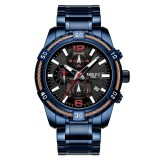 Ceas barbatesc de mana Nibosi Casual Elegant Fashion Quartz Analog Albastru/Negru
