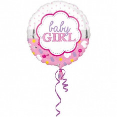 Balon botez folie metalizata 43cm Baby Girl Scallop foto