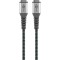 Cablu USB type C - USB type C 2m max. 20V 3A 60W gri/argintiu textil