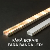 Profil U din aluminiu pt. benzi LED 1000x17x8mm, Carguard