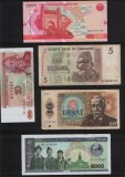 Set 5 bancnote de prin lume adunate (cele din imagini) #242, Asia