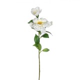 Floare Artificială, Camelie, Tulpină Lungă, Culoare Albă, &Icirc;nălțime 66 cm, Oem
