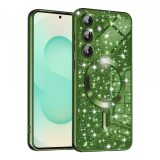 Husa MagSafe pentru Samsung Galaxy S25+ S936, Techsuit, Luxury Glitter, Verde Inchis