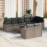 Set de Canapele de Grădină vidaXL 8 Piese cu Pernuțe Ratan Polimer Negru