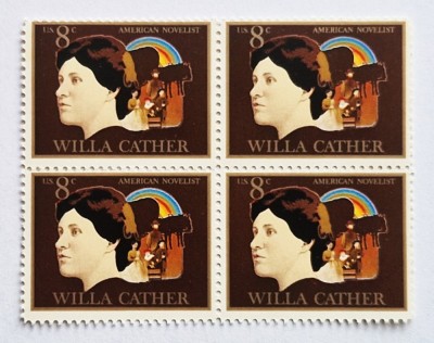 4 timbre Statele Unite bloc de 4 val. MNH 1973 WILLA CATHER 8 cents _ Scott 1487 foto